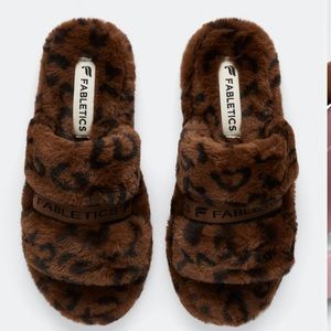 Fabletics NEW leopard cozy slippers